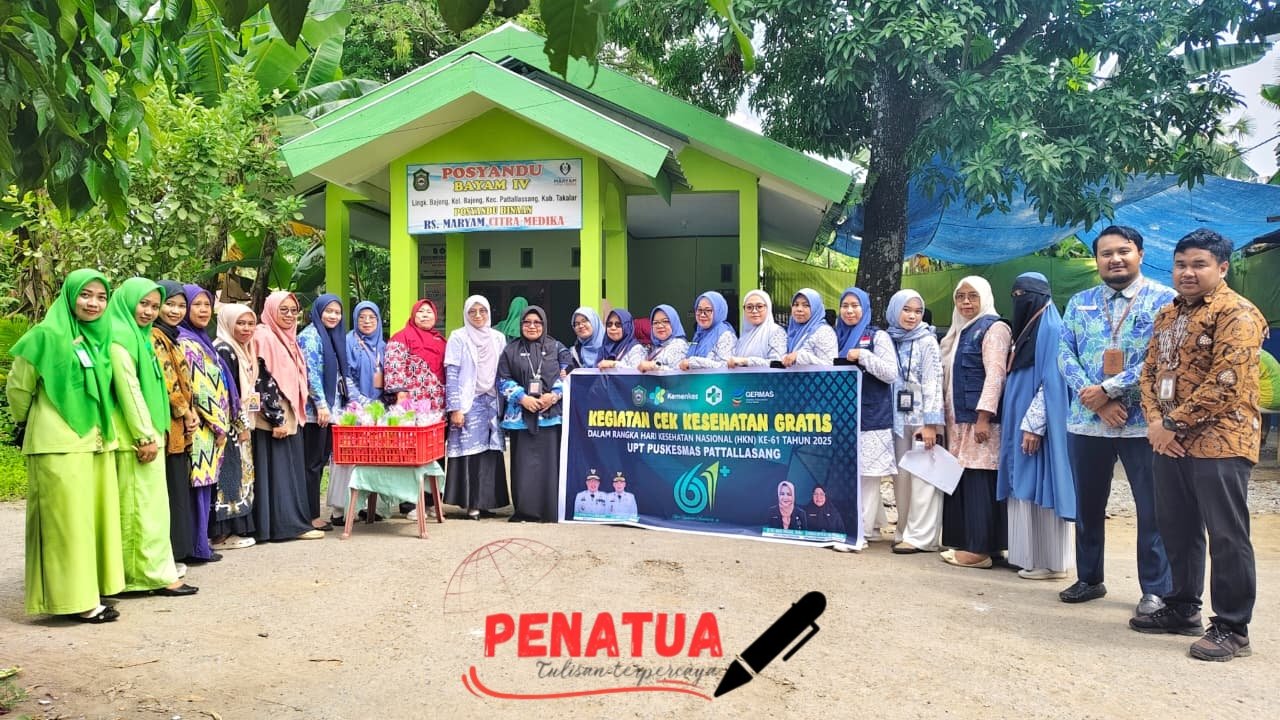 HKN Ke-61, RS Maryam Citra Medika Dan UPT Puskesmas Pattallassang Gelar Aksi Nyata Pembagian PMT dan Pemeriksaan Kesehatan Gratis